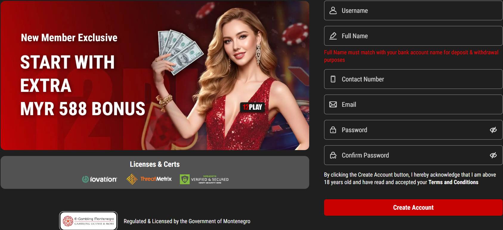 Create 12Play account